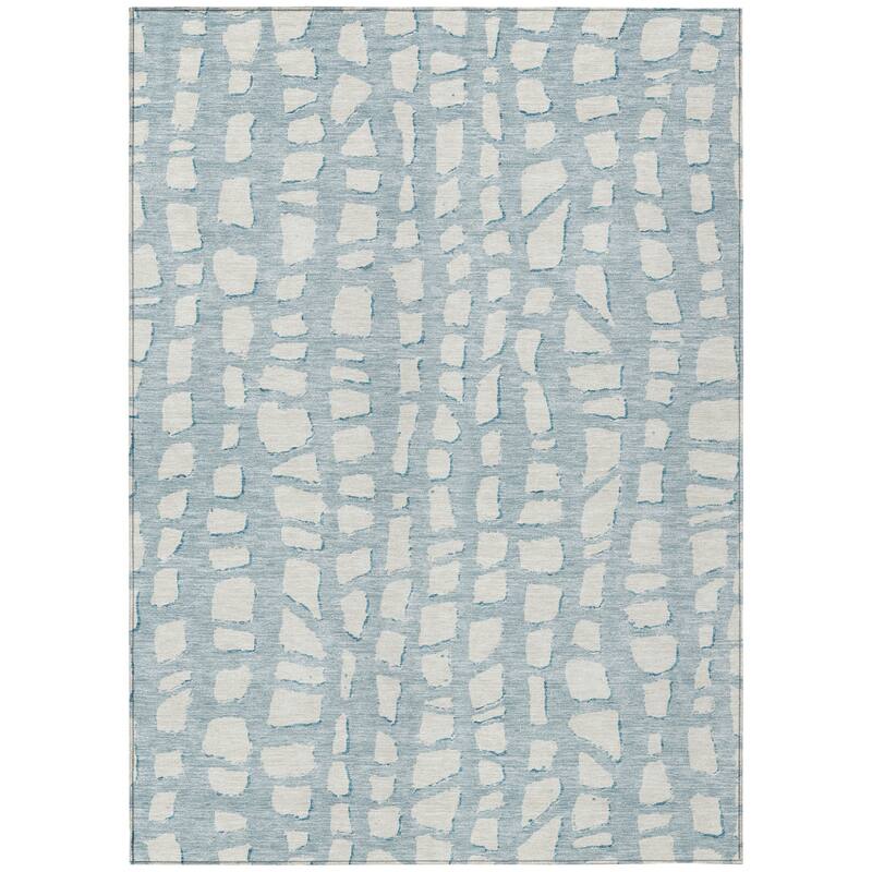 HomeRoots Abstract Transitional Rectangle Outdoor Rug