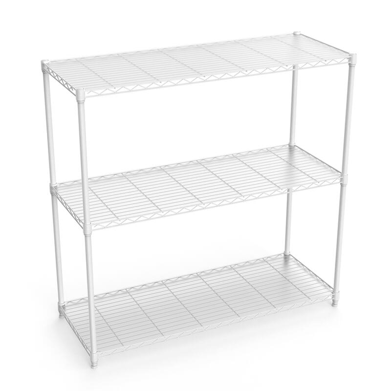 3 Tier Heavy Duty 1050 LBS NSF Height Adjustable Metal Storage Shelves - White