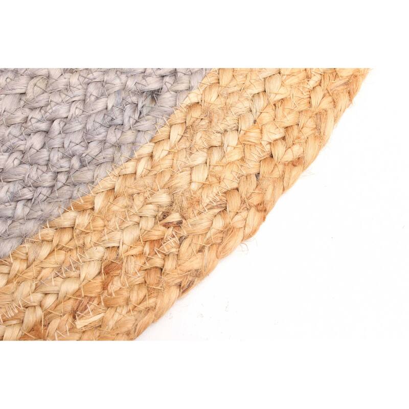 ECARPETGALLERY Braided Weave Palas Denizli Grey Jute Rug - 3'0 x 3'0