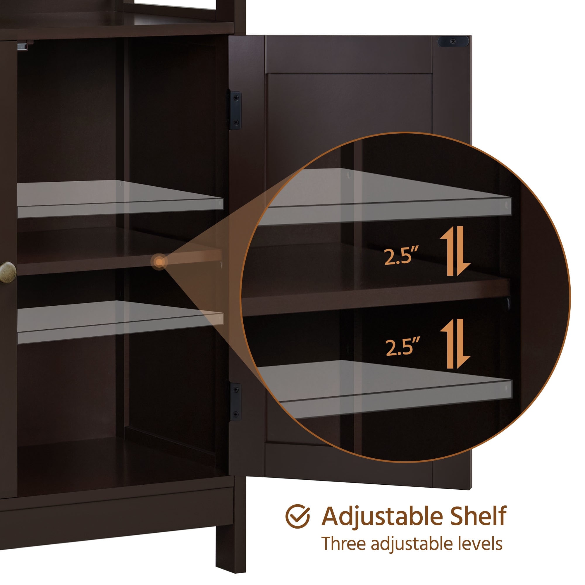 Yaheetech Bathroom Storage Cabinet with Adjustable Shelf-image