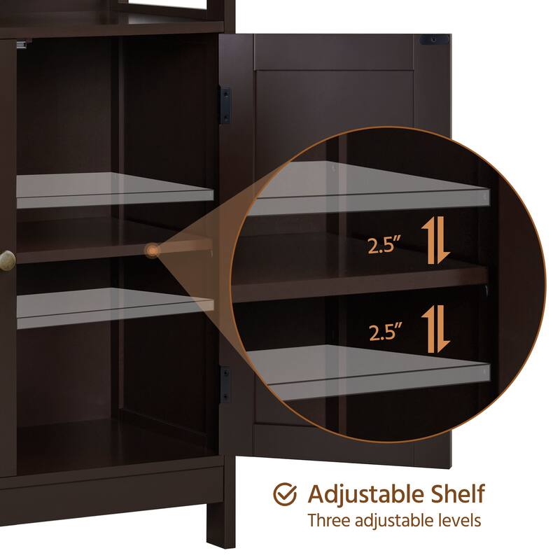 Yaheetech Bathroom Storage Cabinet with Adjustable Shelf Floor Rack