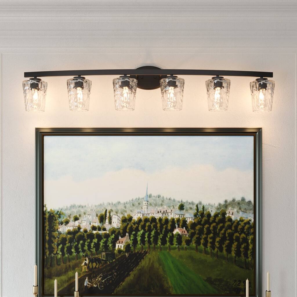 Acroma Modern Bathroom Vanity Light Art Glass Wall Sconce - 6-light