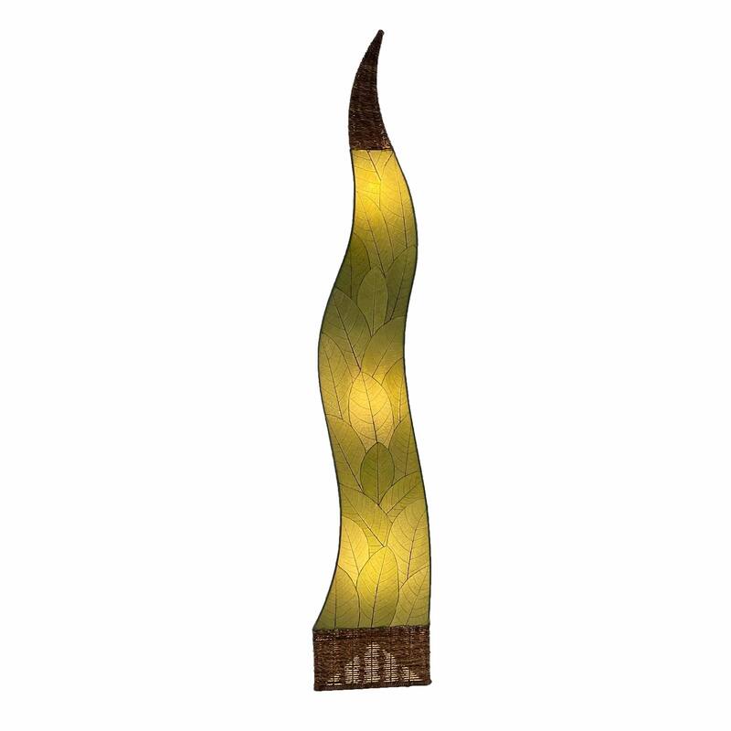 Eangee Handmade Flame Giant Lamp, Cocoa Leaves Shade, 13 x 13 x 72 in. - 13 x 13 x 72
