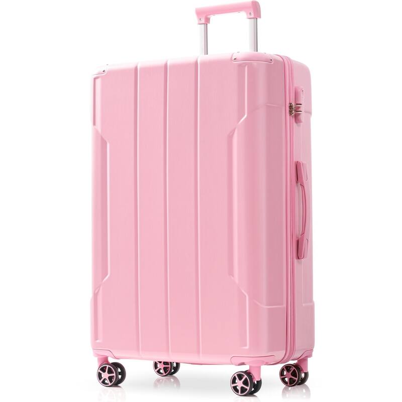 28" ABS Hardshell Lightweight Expandable Luggage with Double Wheels - Pink