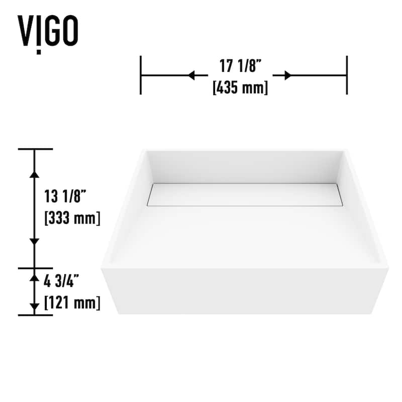 VIGO Starr 17"L x 13"W MatteStone Vessel Sink and Gotham 12"H Faucet Set