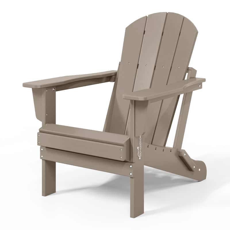 Polytrends Laguna Weather Resistant Outdoor Patio Folding Adirondack Chairs (Set of 4)
