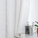 preview thumbnail 36 of 39, No Hooks Linen Textured Geometric Tassels Shower Curtain with Snap-in Liner