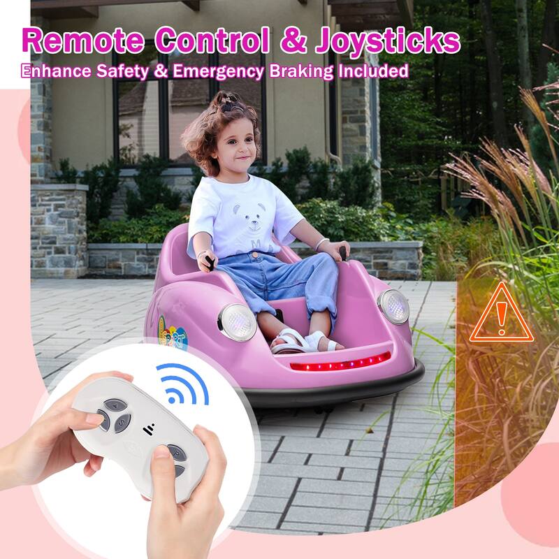 12V Kids Ride On Bumpin Bumper Car 360 Degree Spin
