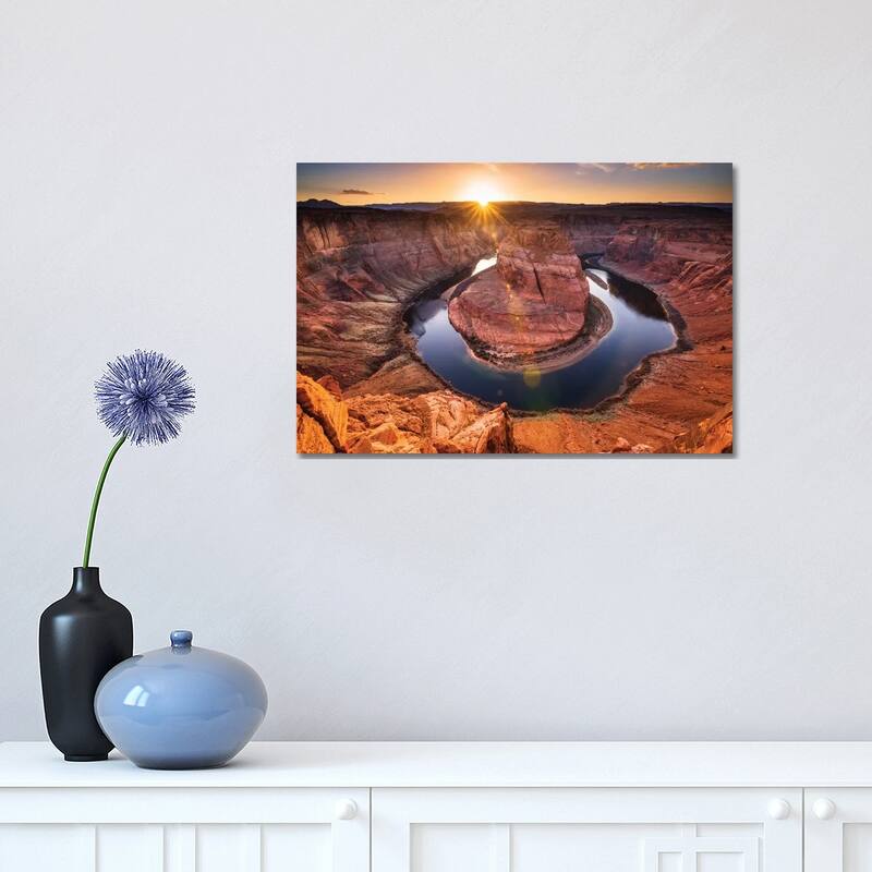 iCanvas "Sunset Over Horseshoe Bend & Colorado River, Glen Canyon National Recreation Area, Arizona" by Russ Bishop Canvas Print - 12x18x1.5