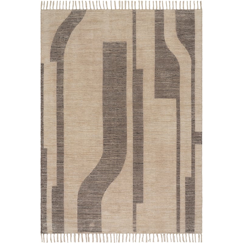 Carmeon Hamilton Shomar Bohemian Abstract Striped Rug - 6' x 9' - Natural - Rectangle