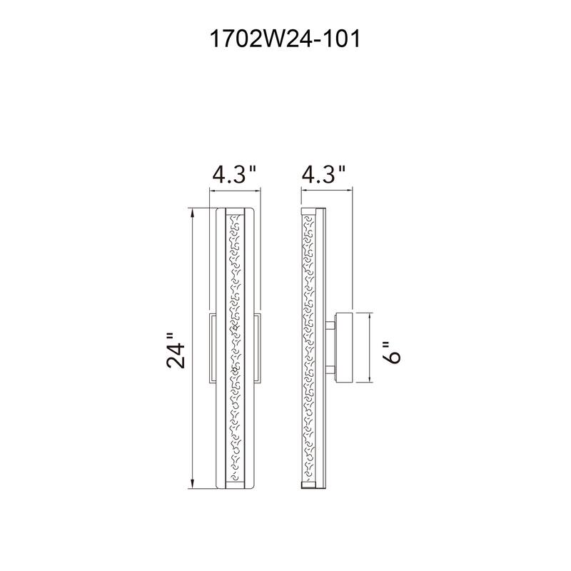 Fiji Integrated LED 24in Black Outdoor Wall Light