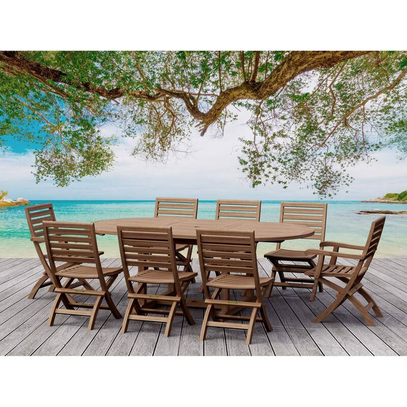 Classic Teak Dining Set - 9 Piece Outdoor Patio Furniture Set