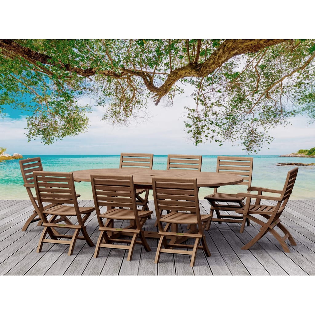 Classic Teak Dining Set - 9 Piece Outdoor Patio Furniture Set