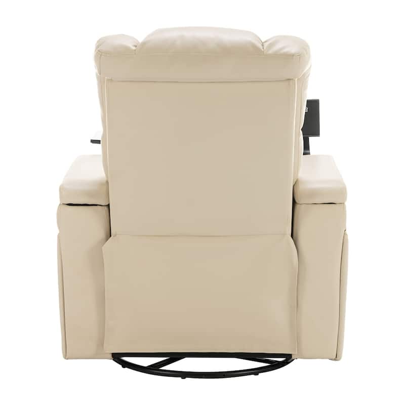270 Degree Swivel PU Leather Power Recliner