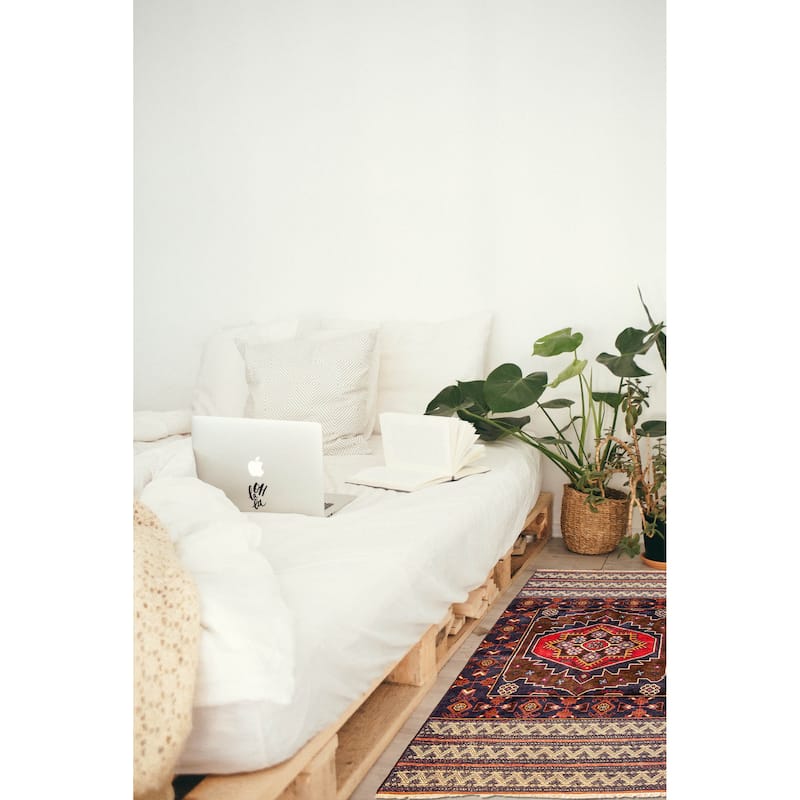 ECARPETGALLERY Hand-knotted Teimani Dark Navy Wool Rug - 2'7 x 4'9