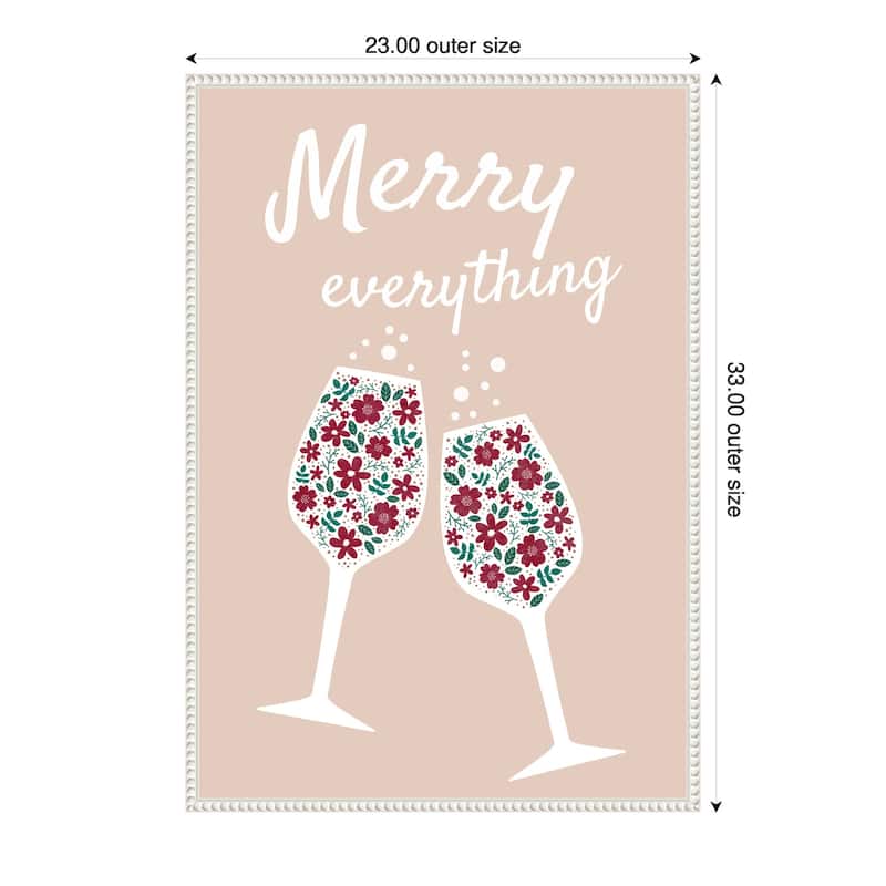 Merry Everything by Emeliemaria (23 x 33 in.), Framed Canvas Wall Art Print - Sylvie Beaded White