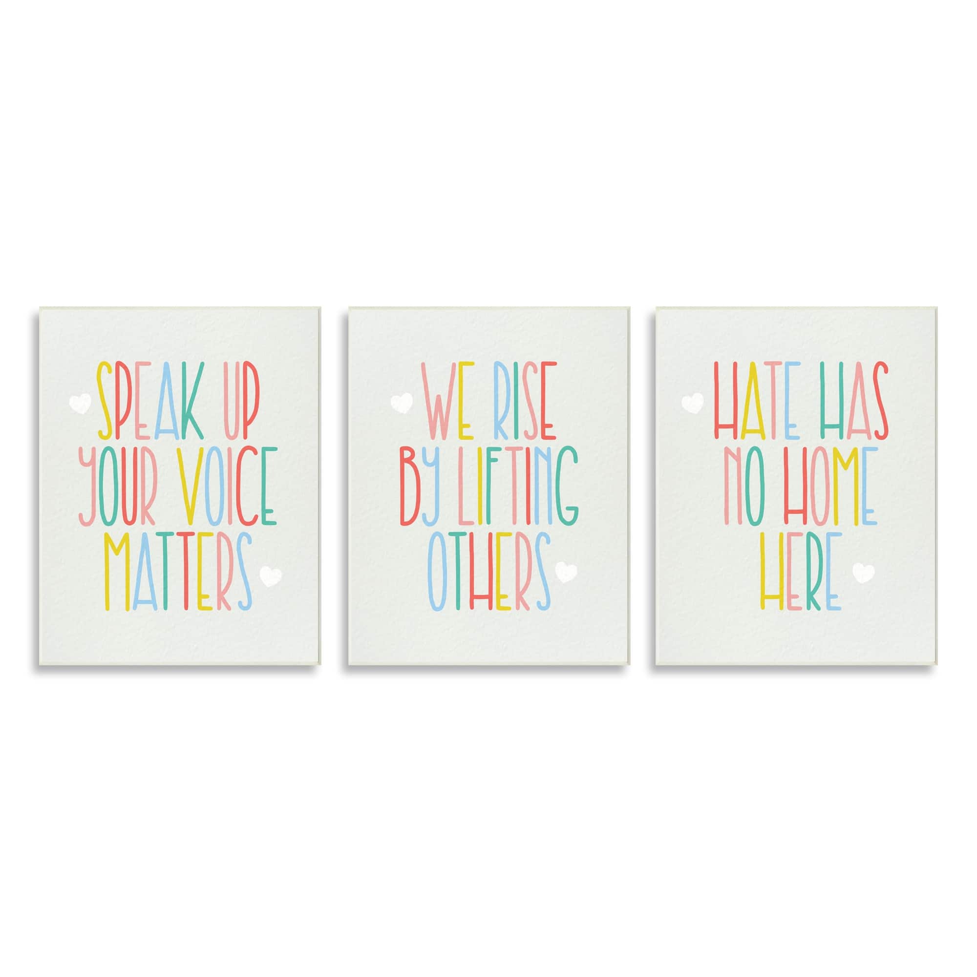 Stupell Hate Has No Home Phrases Inspirational Quotes, 3pc Multi Piece
