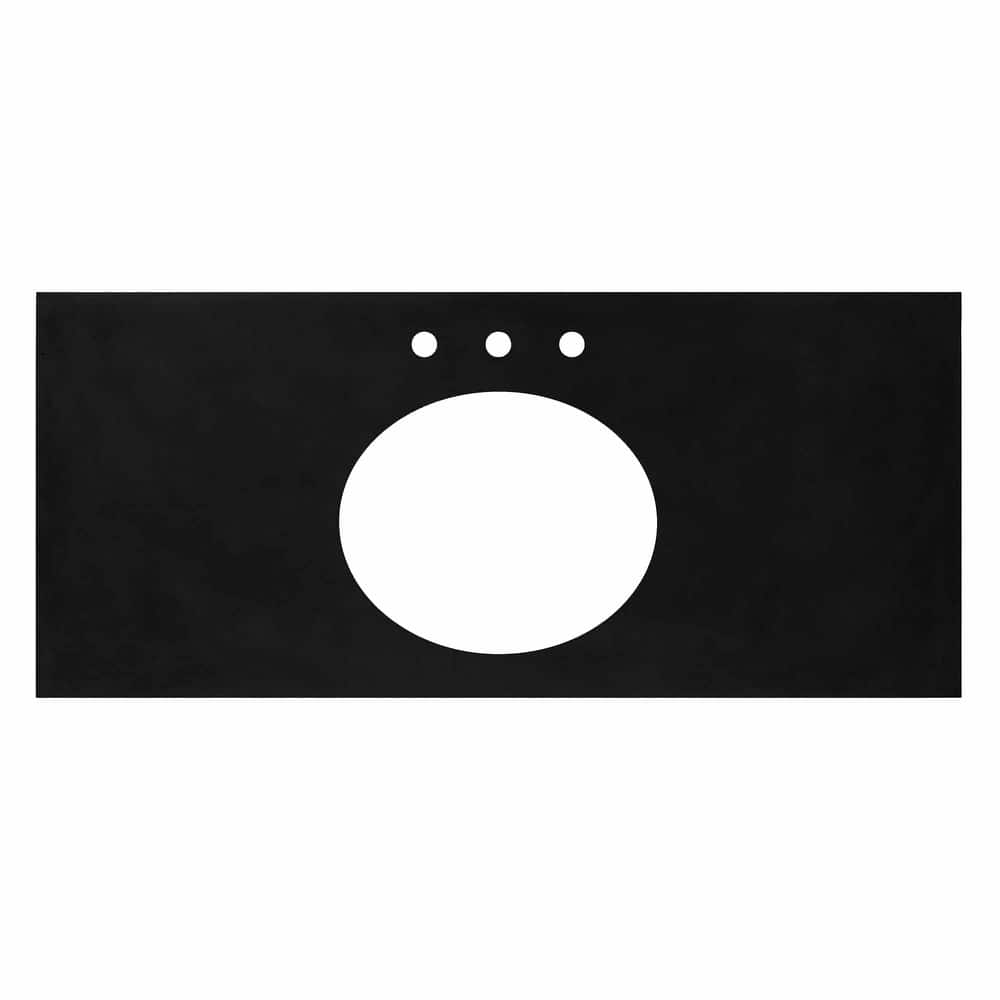 NativeStone Concrete Vanity Top - Oval Sink Cutout with 8" Widespread Faucet Holes (Top Only)