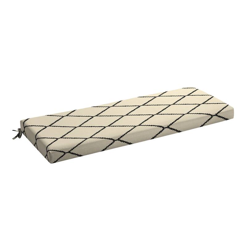 ARDEN Foam Outdoor Bench Cushion, 48 x 18 - Tan Diamond Trellis