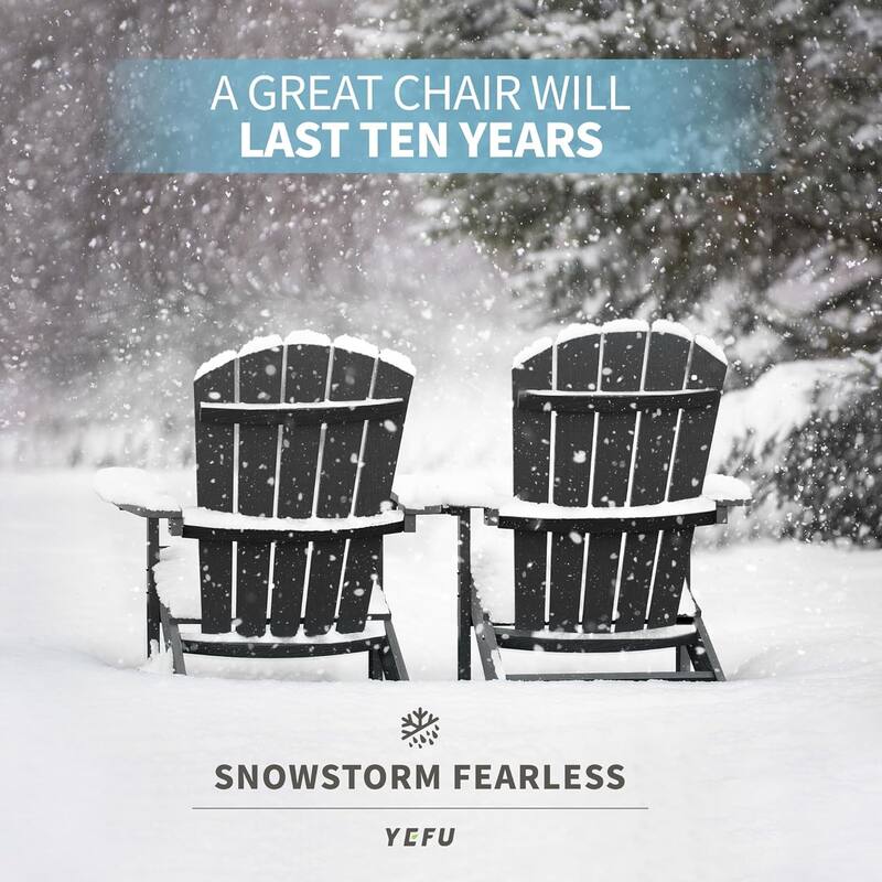 WINSOON All Weather HIPS Outdoor Plastic Adirondack Chairs Set of 2