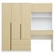 preview thumbnail 6 of 20, 3-Door Wooden Storage Desk Wardrobe for Bedroom with Shelves and 3 Drawers