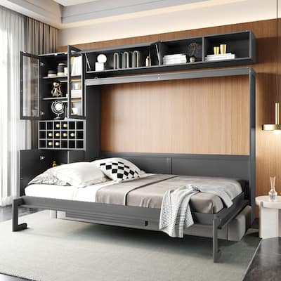 Queen Size Murphy Bed Wall Bed with Sofa