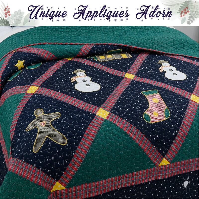 Cozy Line Christmas Night Patchwork Quilt Bedding Set