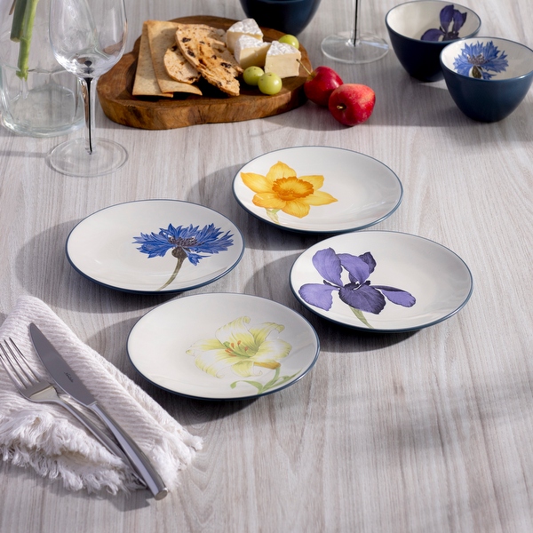 Noritake Colorwave Set of 4 Floral Appetizer Plates, 6-1/4