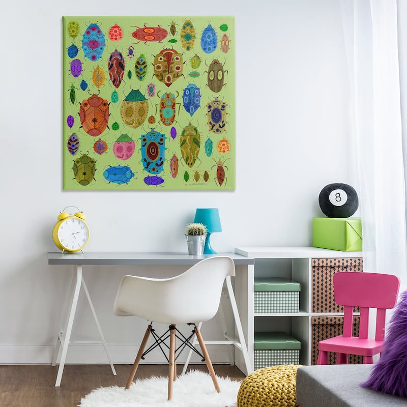 Stupell Flowery Bugs & Insects Canvas Wall Art Design By Kay Widdowson