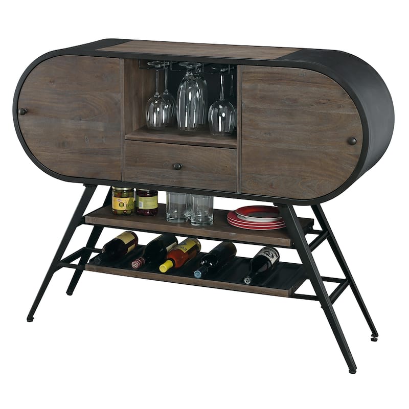 Howard Miller Octavia Grey Wood Wine & Bar Cabinet