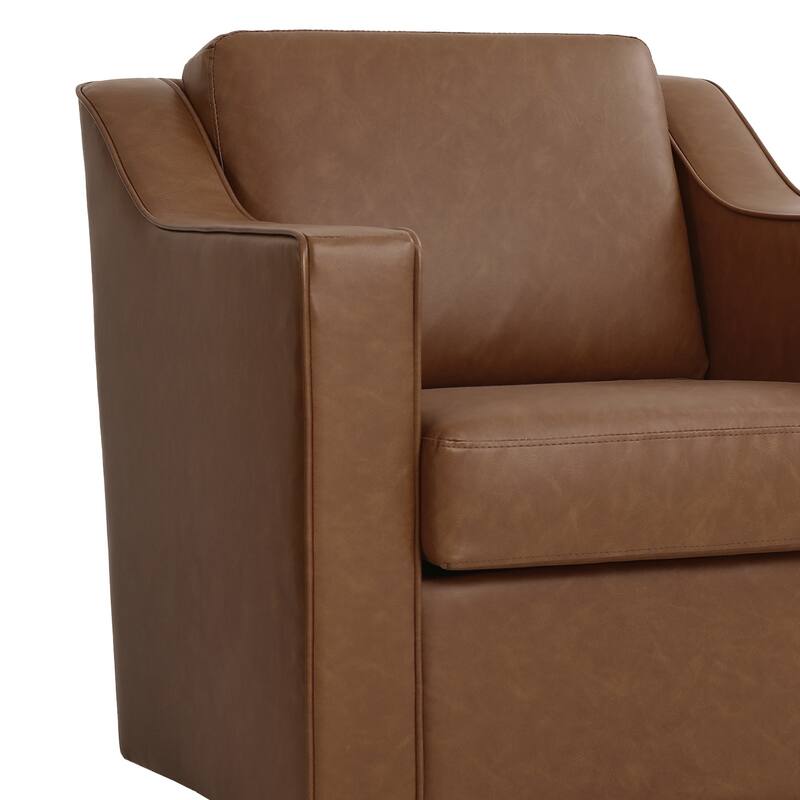 30" W Modern Accent Swivel Chair Comfy Upholstered Armchair