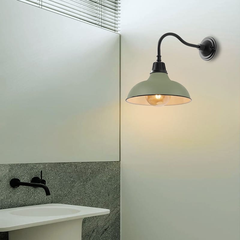 1 Light wall sconce matte Olive green/Black led light metal wall light