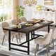 preview thumbnail 1 of 3, Dining Table for 6 People, 70 inches Wood Large Dining Room Table Black