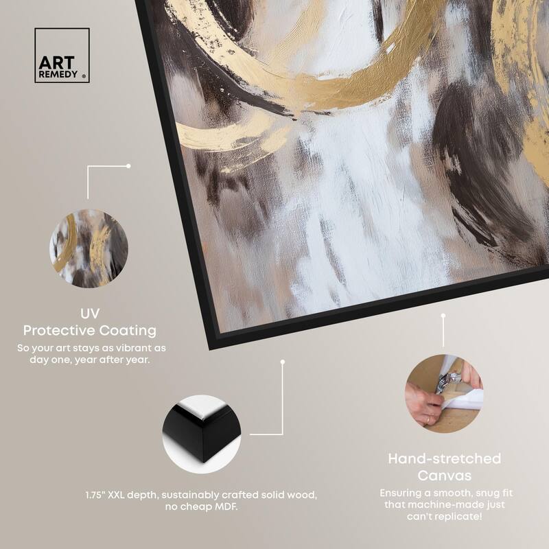 Swirling Forms with Gold Canvas by Art Remedy