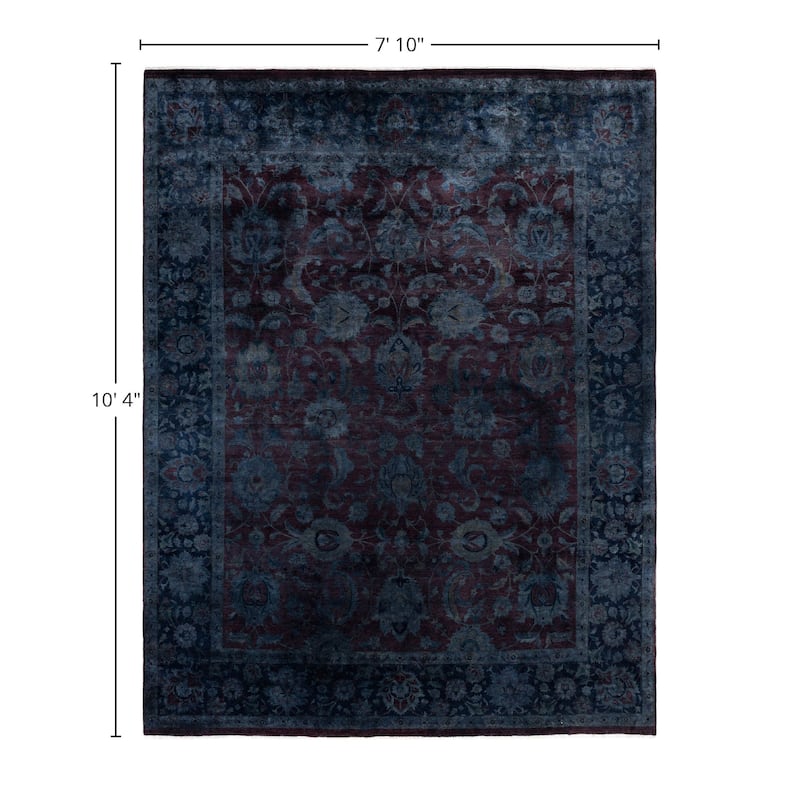 Overdyed One-of-a-Kind Hand-Knotted Area Rug - Black - 7' 10" x 10' 4"