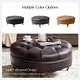 preview thumbnail 10 of 25, HULALA HOME Idalia Traditional Genuine Leather Ottoman with Caster Wheels and Solid Wood Legs