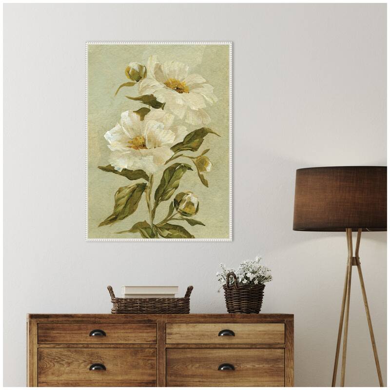 Kate and Laurel AQ Floral No 9 by Annie Quigley Framed Canvas Wall Art Print