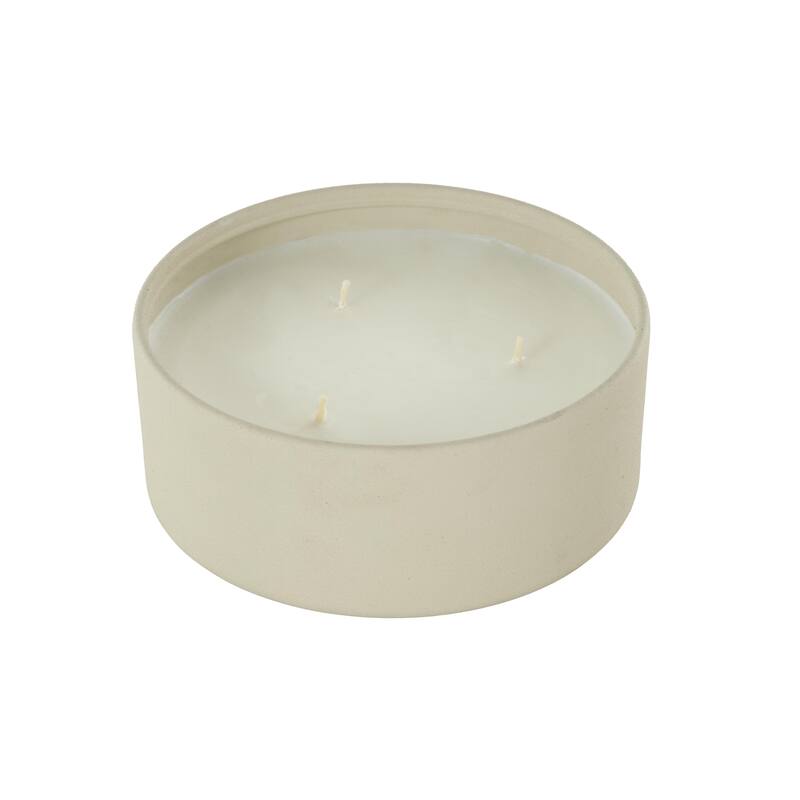 Beige, Black or Cream Metal Scented Textured 22oz 3 Wick Decorative Candle with White Wax
