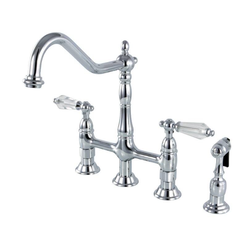 Kingston Brass Wilshire 1.8 GPM Bridge Kitchen Faucet - Includes Side - Polished Chrome