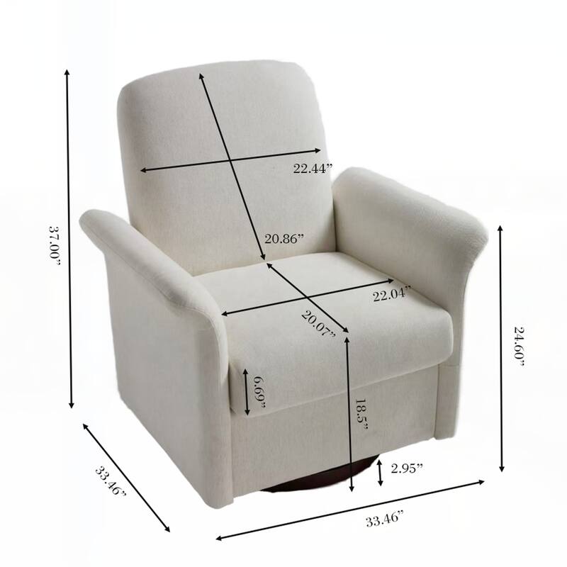 Swivel Accent Chair Modern Barrel Armchair with Wood Base