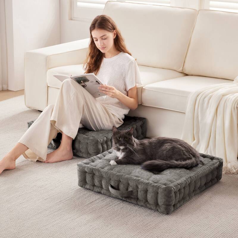 Intelligent Design Azza Poly Chenille Square Floor Pillow Cushion