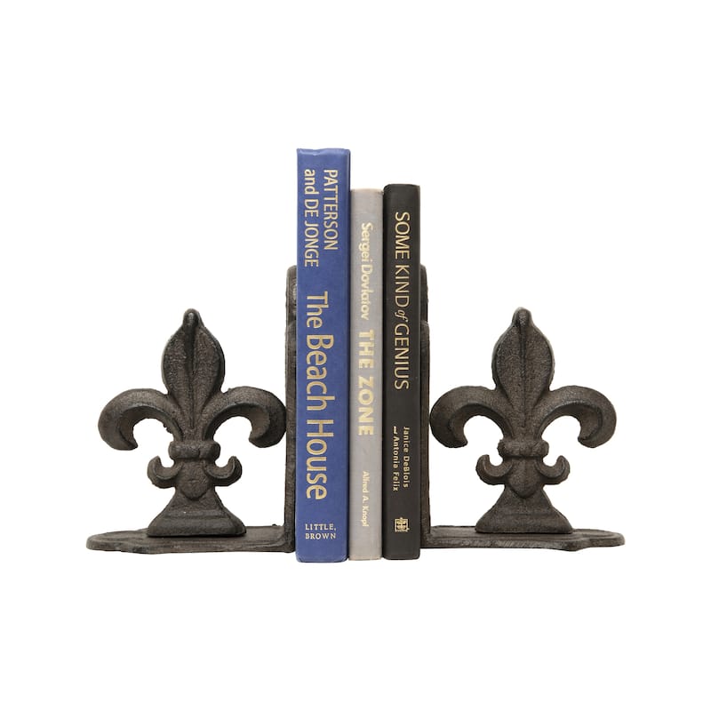Decorative Fleur de Lis Bookends, Set of 2