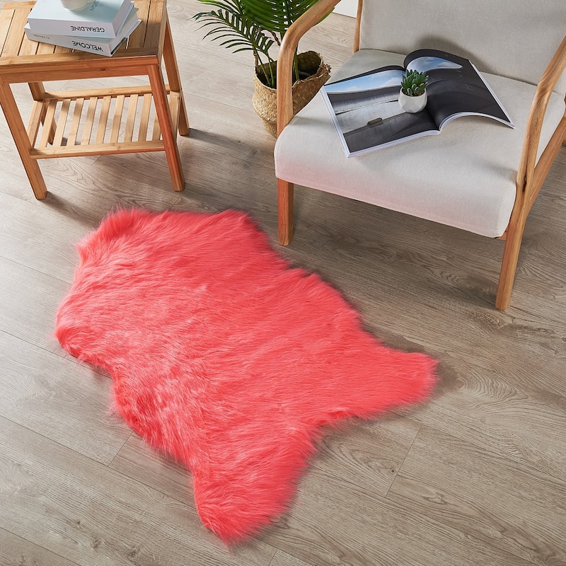Serenta Shag Sheepskin Silky FauxFur Area Rug Sofa Decor - 24" x 36" - 24" x 36"