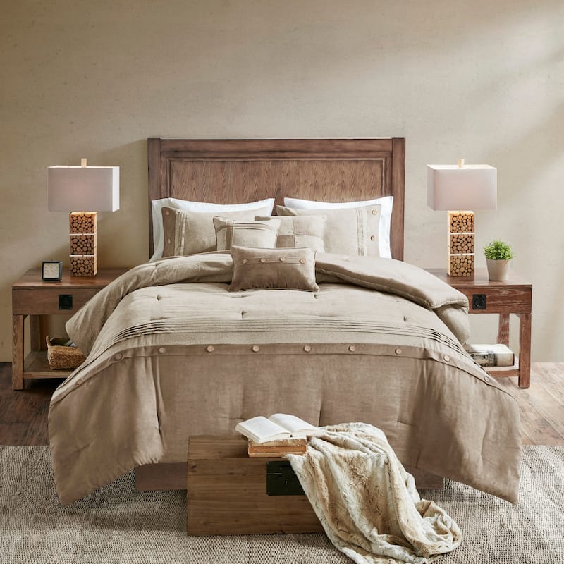 Madison Park Westbrook 7 Piece Faux Suede Comforter Set