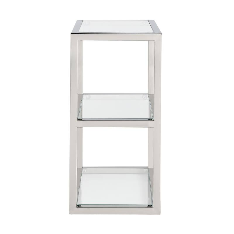 Pierre 16"X20"X10" Wall-Mounted Linen Cabinet In Chrome - 15.7" x 9.8" 19.7"