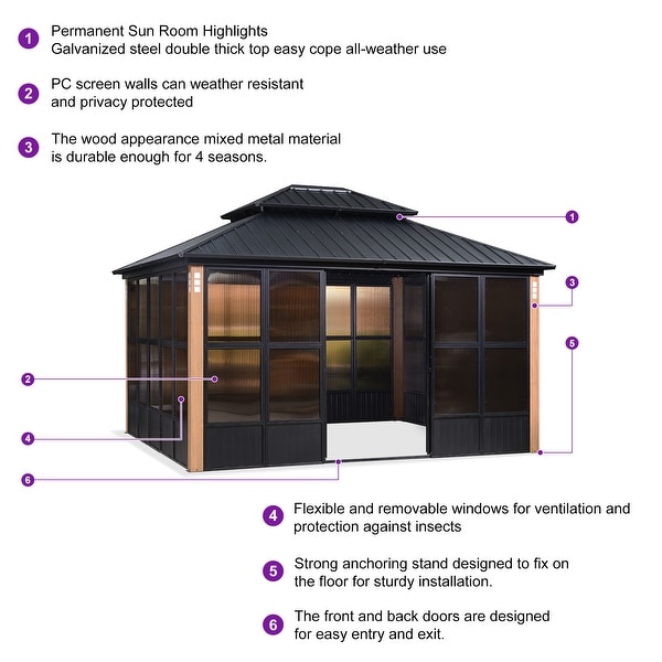 Permanent screen house with floor cheap