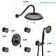 preview thumbnail 23 of 21, Vanityfair Antique Shower Sets, Complete Wall Mounted 9 inch Rain Head with Handheld Shower and Body Jets