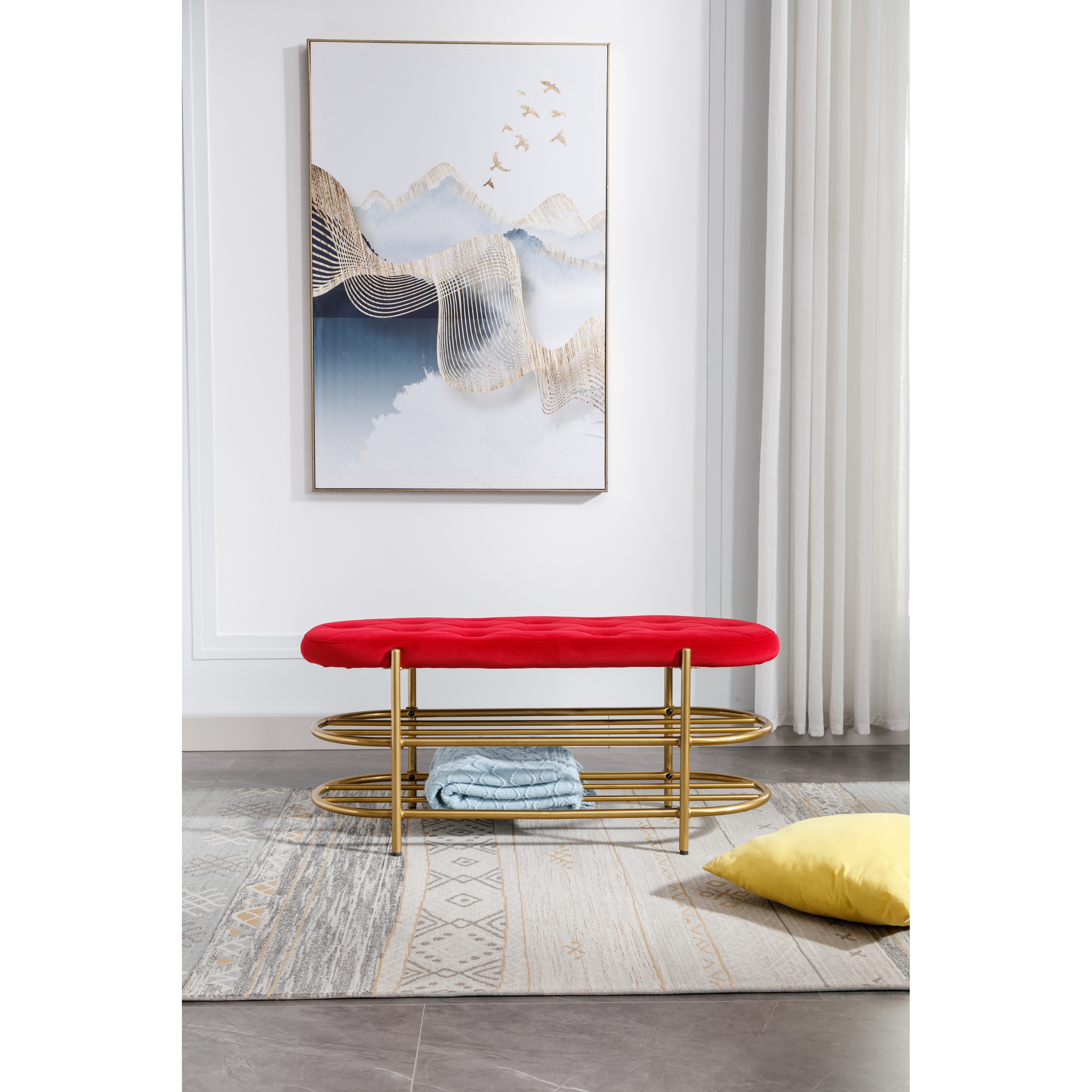 Red deals bed bench