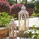 preview thumbnail 5 of 49, Glitzhome 2-Piece Oversize Farmhouse Wood/ Metal Hanging Candle Holders Decorative Lanterns