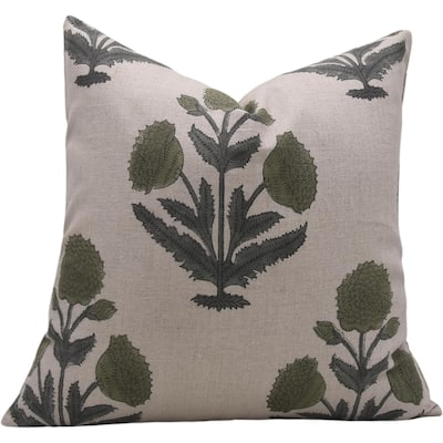 Fabdivine Linen Square Block print pillow Cover